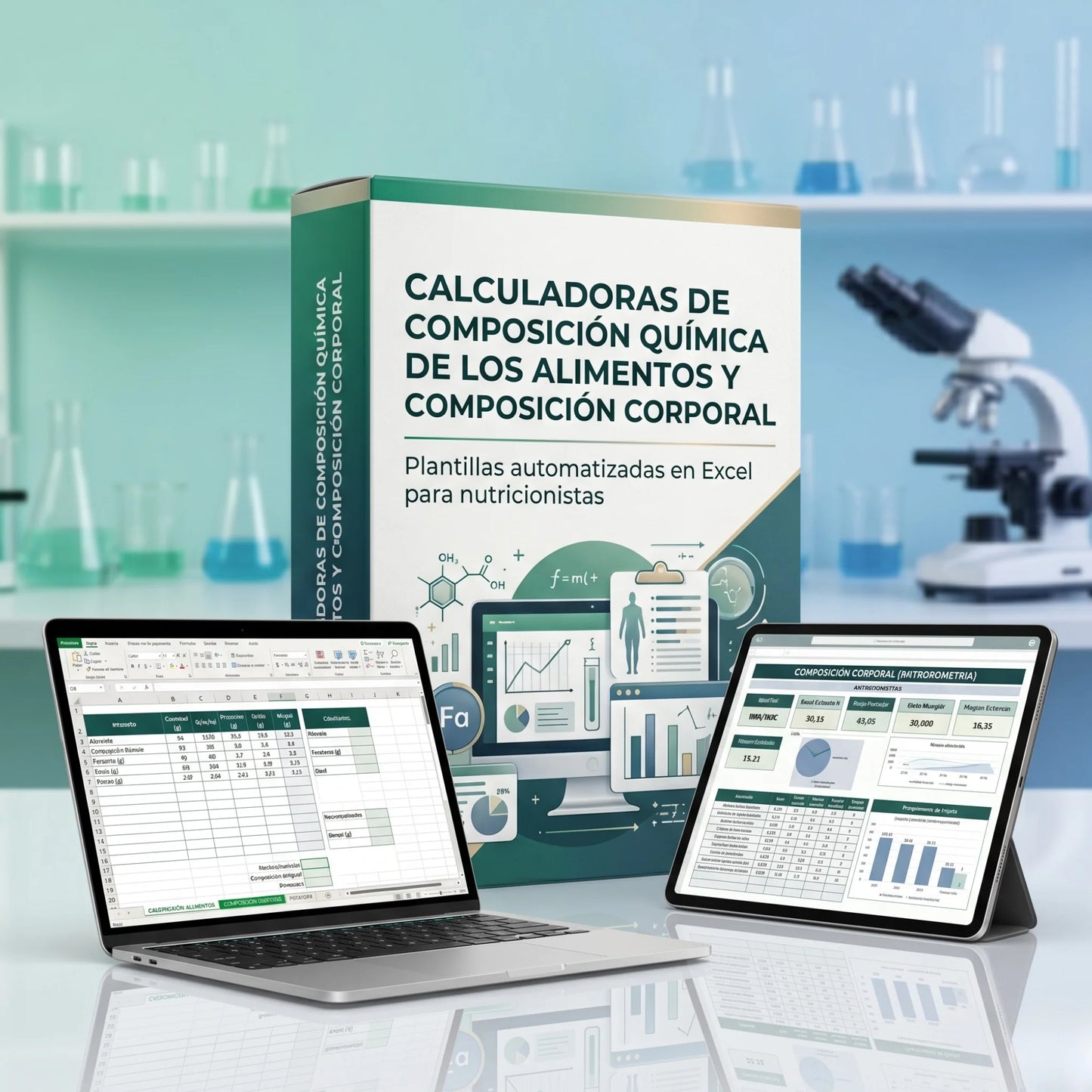 CALCULADORAS DE COMPOSICION QUIMICA DE LOS ALIMENTOS (FÓRMULA DESARROLLADA) Y COMPOSICION CORPORAL